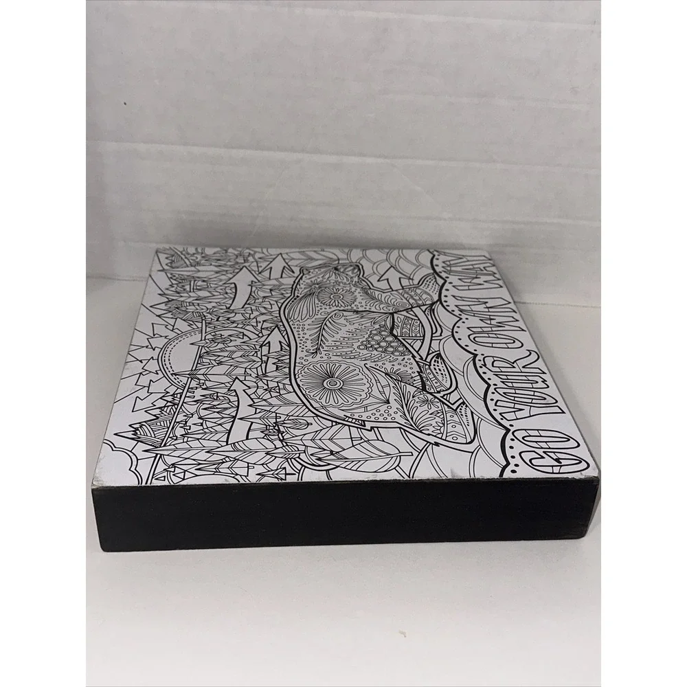 Primitives by Kathy Go Your Own Way Bear Wood Box Sign Johnny Carrillo Art 8x8